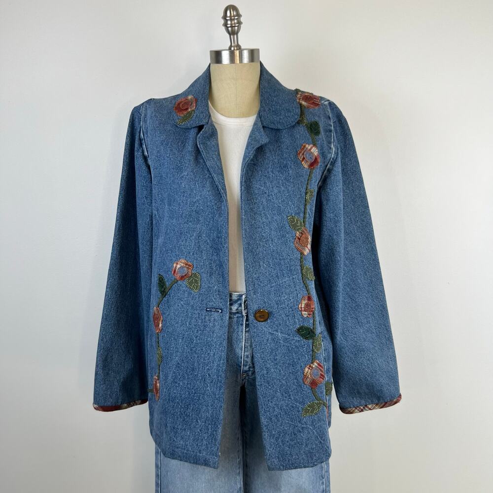 Vintage Stitched Patchwork Floral Button Front Co… - image 10